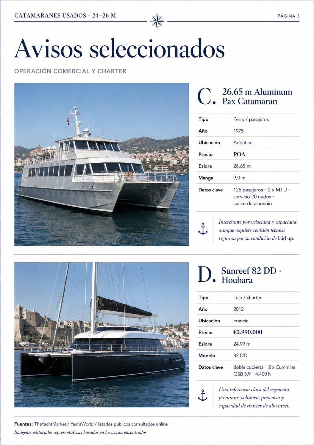Página 3 · Operación comercial y charter